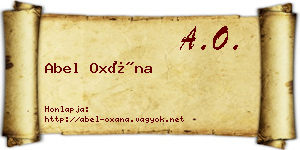 Abel Oxána névjegykártya